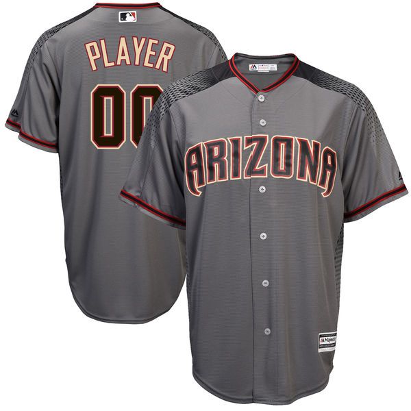Men Arizona Diamondbacks Majestic Gray 2017 Cool Base Custom Baseball MLB Jersey->customized mlb jersey->Custom Jersey
